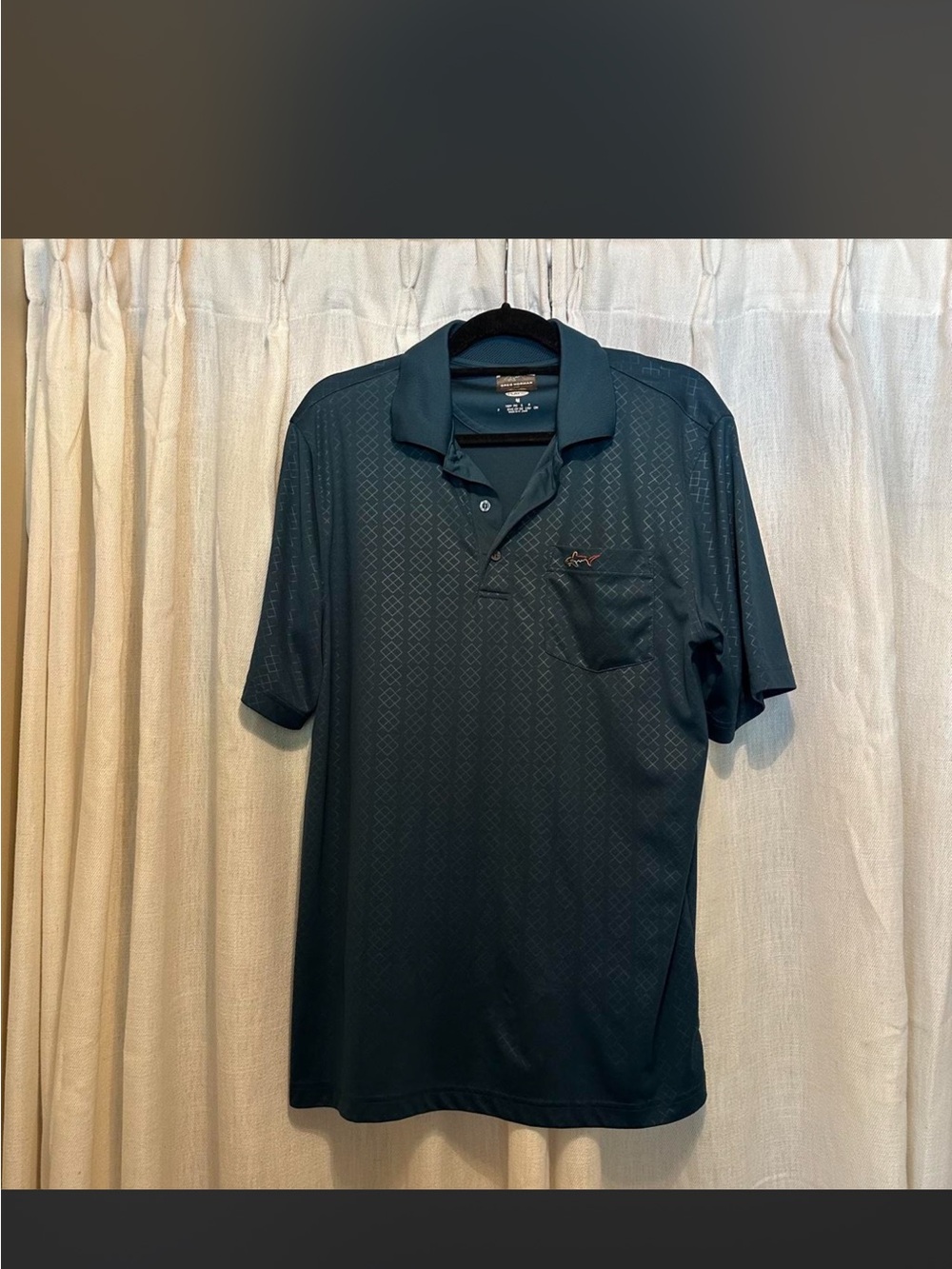 Greg Norman Collection Men's Dark Teal Short-Sleeve Polo with Pocket